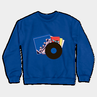 Vintage Rock music records vinyls Crewneck Sweatshirt